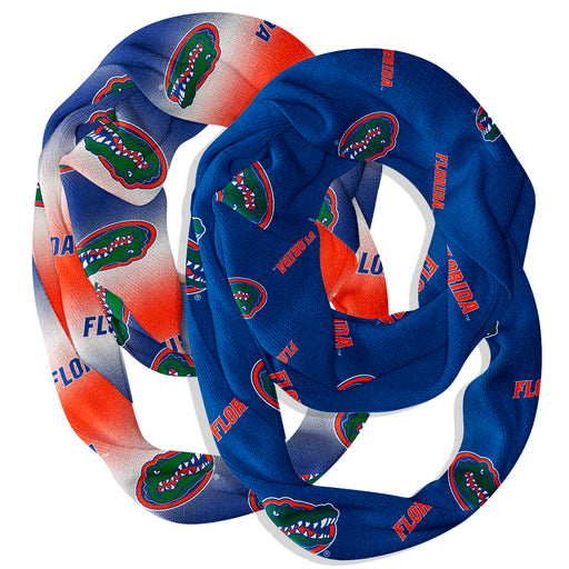 Florida Gators Vive La Fete All Over Logo Game Day Collegiate Women Set of 2 Light Weight Ultra Soft Infinity Scarfs
