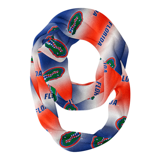 Florida Gators Vive La Fete All Over Logo Game Day Collegiate Women Ultra Soft Knit Infinity Scarf