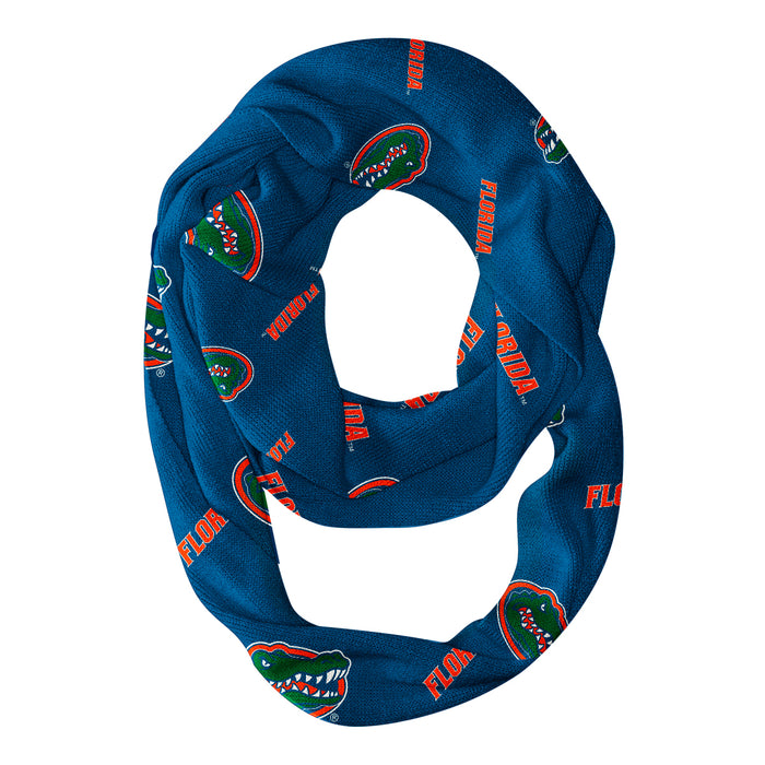Florida Gators Vive La Fete Repeat Logo Game Day Collegiate Women Light Weight Ultra Soft Infinity Scarf