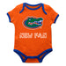 Florida Gators Vive La Fete Infant Orange Short Sleeve Onesie New Fan Logo and Mascot Bodysuit