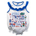 Florida Gators  White Hand Sketched Vive La Fete Impressions Artwork Sleeveless Ruffle Onesie Bodysuit