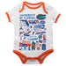 Florida Gators Hand Sketched Vive La Fete Impressions Artwork Infant White Short Sleeve Onesie Bodysuit