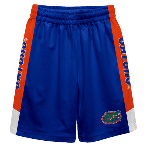 Florida Gators Vive La Fete Game Day Blue Stripes Boys Solid Orange Athletic Mesh Short