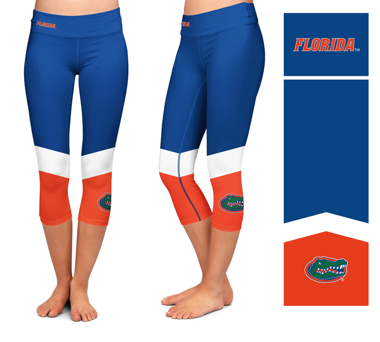 Florida Gators Vive La Fete Game Day Collegiate Ankle Color Block Girls Blue Orange Capri Leggings - Vive La Fête - Online Apparel Store