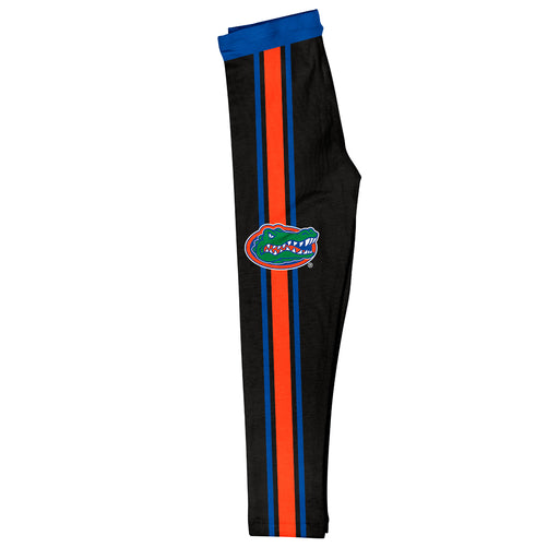 Florida Gators Vive La Fete Girls Game Day Black with Blue Stripes Leggings Tights