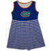 Florida Gators Vive La Fete Girls Game Day Sleeveless Tank Dress Solid Blue Logo Stripes on Skirt
