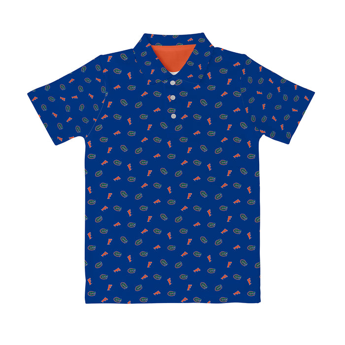 Florida Gators Vive La Fete Repeat Logo Blue Short Sleeve Polo Shirt