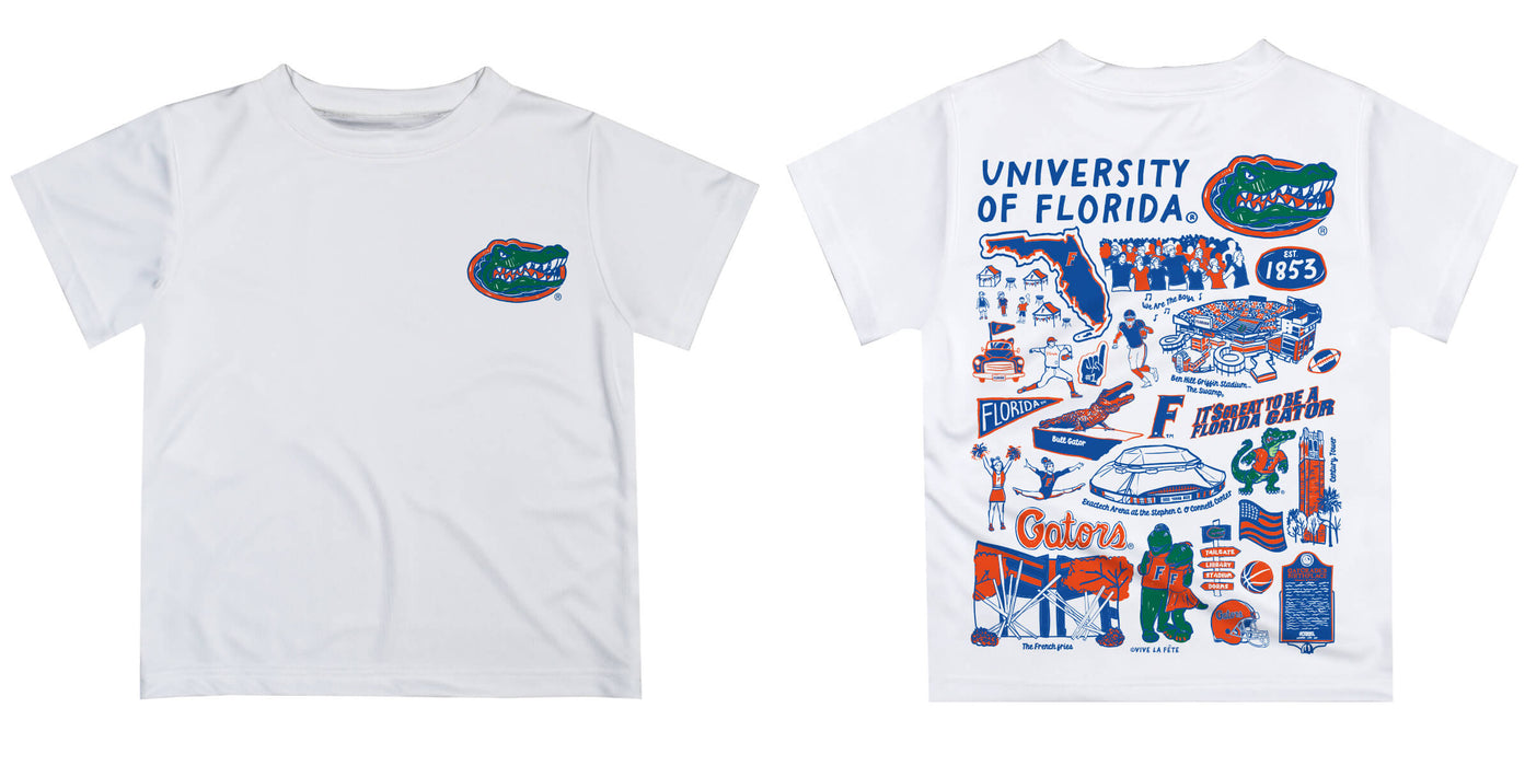 Florida Gators Hand Sketched Vive La Fete Impressions Artwork Boys Orange Short Sleeve Tee Shirt - Vive La Fête - Online Apparel Store