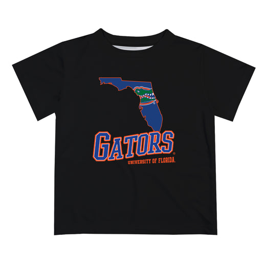Florida Gators Vive La Fete State Map Black Short Sleeve Tee Shirt