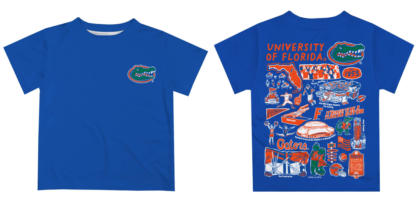 Florida Gators Hand Sketched Vive La Fete Impressions Artwork Boys Orange Short Sleeve Tee Shirt - Vive La Fête - Online Apparel Store