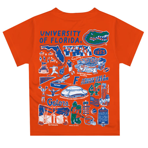 Florida Gators Hand Sketched Vive La Fete Impressions Artwork Boys Orange Short Sleeve Tee Shirt - Vive La Fête - Online Apparel Store