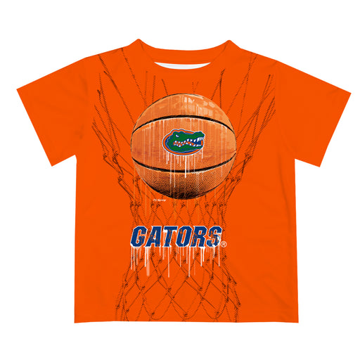 Florida Gators Original Dripping Basketball Orange T-Shirt by Vive La Fete