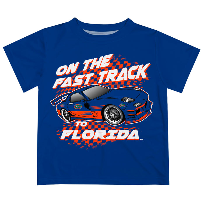 Florida Gators Vive La Fete Fast Track Boys Game Day Blue Short Sleeve Tee