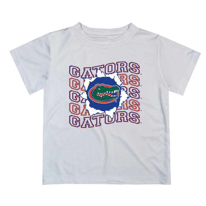 Florida Gators Vive La Fete  White Art V1 Short Sleeve Tee Shirt