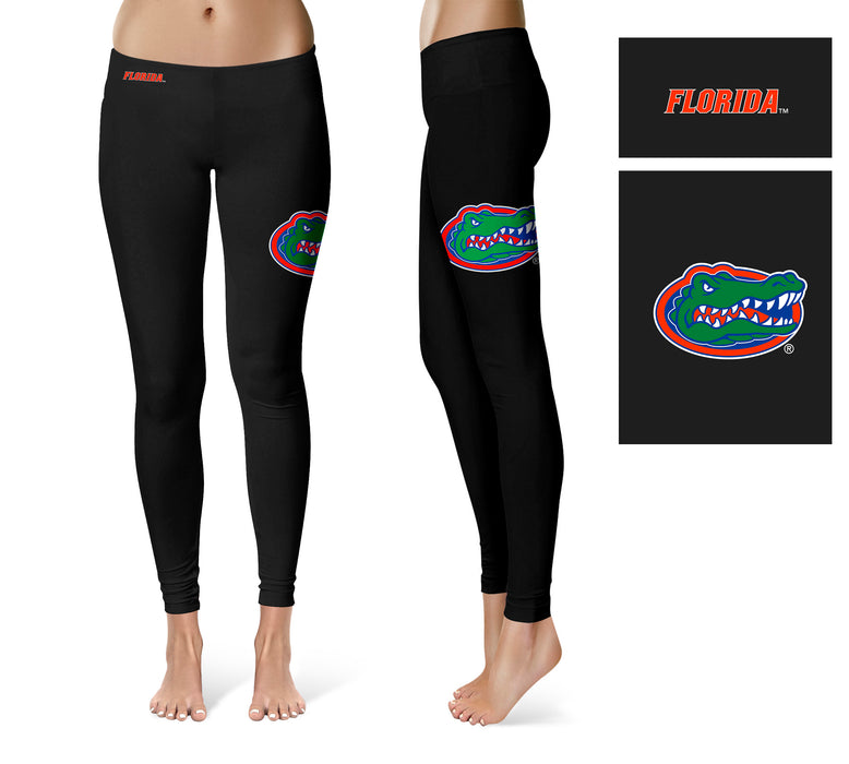 Florida Gators Vive La Fete Game Day Collegiate Large Logo on Thigh Women Black Yoga Leggings 2.5 Waist Tights - Vive La Fête - Online Apparel Store