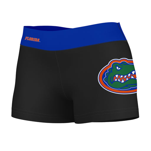Florida Gators Vive La Fete Logo on Thigh & Waistband Black & Blue Women Yoga Booty Workout Shorts 3.75 Inseam