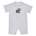 Kansas Jayhawks Embroidered White Knit Short Sleeve Boys Romper