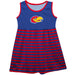 Kansas Jayhawks Vive La Fete Girls Game Day Sleeveless Tank Dress Solid Blue Logo Stripes on Skirt