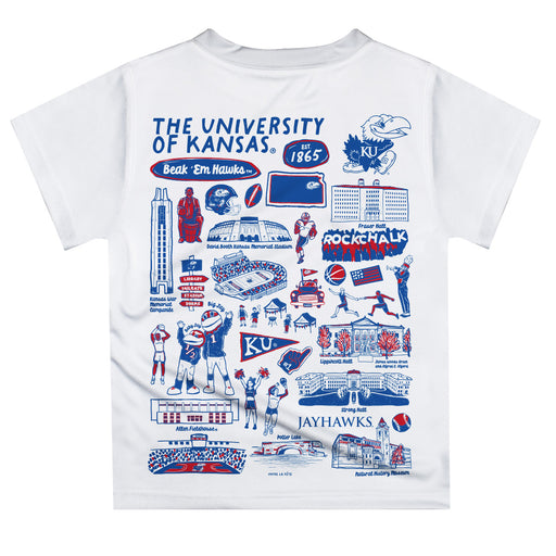 Kansas Jayhawks Hand Sketched Vive La Fete Impressions Artwork Boys Red Short Sleeve Tee Shirt - Vive La Fête - Online Apparel Store