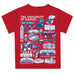 Kansas Jayhawks Hand Sketched Vive La Fete Impressions Artwork Boys Red Short Sleeve Tee Shirt - Vive La Fête - Online Apparel Store