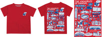 Kansas Jayhawks Hand Sketched Vive La Fete Impressions Artwork Boys Red Short Sleeve Tee Shirt - Vive La Fête - Online Apparel Store