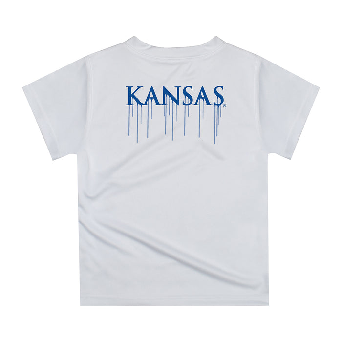 Kansas Jayhawks Original Dripping Football Helmet T-Shirt by Vive La Fete - Vive La Fête - Online Apparel Store