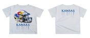 Kansas Jayhawks Original Dripping Football Helmet T-Shirt by Vive La Fete - Vive La Fête - Online Apparel Store