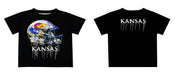 Kansas Jayhawks Original Dripping Football Helmet T-Shirt by Vive La Fete - Vive La Fête - Online Apparel Store