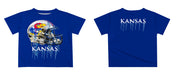 Kansas Jayhawks Original Dripping Football Helmet T-Shirt by Vive La Fete - Vive La Fête - Online Apparel Store