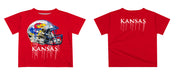 Kansas Jayhawks Original Dripping Football Helmet T-Shirt by Vive La Fete - Vive La Fête - Online Apparel Store