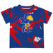 Kansas Jayhawks Vive La Fete Boys Game Day Blue Short Sleeve Tee Paint Brush V2