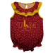 Louisiana Monroe Warhawks ULM Swirls Maroon Sleeveless Ruffle Onesie Logo Bodysuit