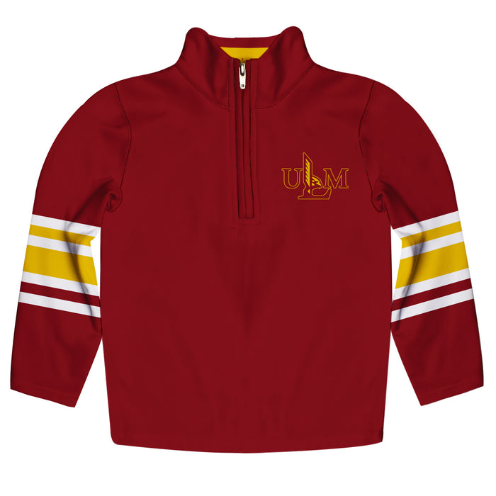 Louisiana Monroe Warhawks ULM Vive La Fete Game Day Maroon Quarter Zip Pullover Stripes on Sleeves - Vive La Fête - Online Apparel Store
