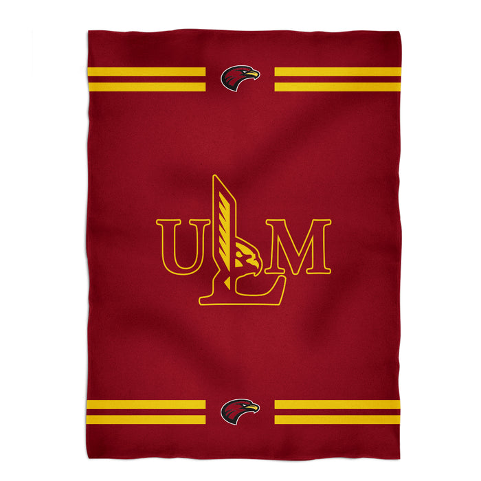 Louisiana Monroe Warhawks ULM Vive La Fete Game Day Soft Premium Fleece Maroon Throw Blanket 40" x 58” Logo and Stripes - Vive La Fête - Online Apparel Store