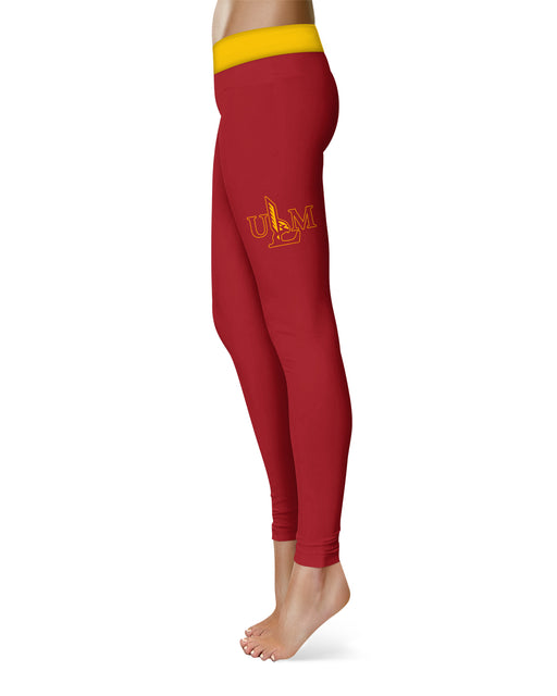 Louisiana Monroe Warhawks Vive La Fete Game Day Collegiate Logo on Thigh Maroon Women Yoga Leggings 2.5 Waist Tights" - Vive La Fête - Online Apparel Store
