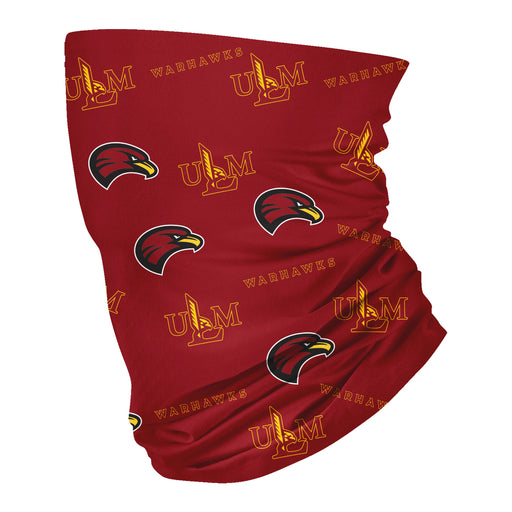 University of Louisiana Monroe Warhawks ULM All Over Logo Game Day  Collegiate Face Cover Soft 4-Way Stretch Neck Gaiter - Vive La Fête - Online Apparel Store
