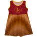 Louisiana Monroe Warhawks ULM Vive La Fete Girls Game Day Sleeveless Tank Dress Solid Maroon Logo Stripes on Skirt - Vive La Fête - Online Apparel Store