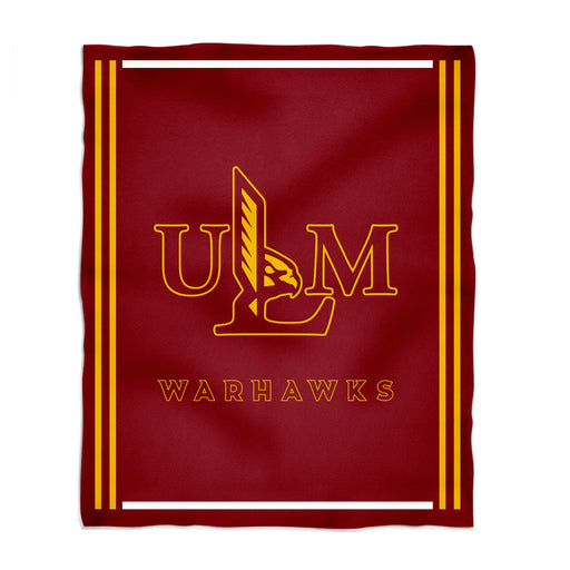 University of Louisiana Monroe Warhawks ULM Vive La Fete Kids Game Day Maroon Plush Soft Minky Blanket 36 x 48 Mascot