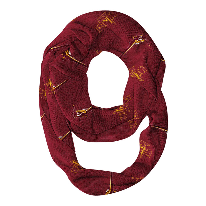 Louisiana Monroe Warhawks Vive La Fete Repeat Logo Game Day Collegiate Women Light Weight Ultra Soft Infinity Scarf