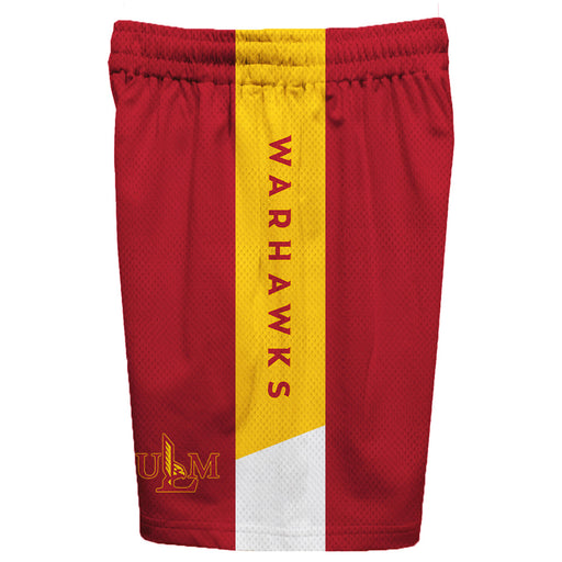Louisiana Monroe Warhawks ULM Vive La Fete Game Day Maroon Stripes Boys Solid Gold Athletic Mesh Short - Vive La Fête - Online Apparel Store