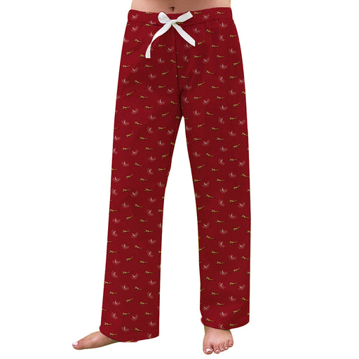 Louisiana Monroe Warhawks ULM Vive La Fete Game Day All Over Logo Women Maroon Lounge Pants