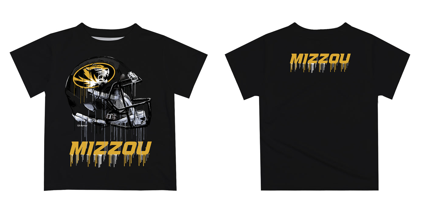 Missouri Tigers MU Original Dripping Football Helmet Black T-Shirt by Vive La Fete - Vive La Fête - Online Apparel Store