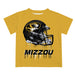 Missouri Tigers MU Original Dripping Football Helmet Gold T-Shirt by Vive La Fete