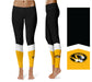 Missouri Tigers MU Vive La Fete Game Day Collegiate Ankle Color Block Women's Black Gold Yoga Leggings - Vive La Fête - Online Apparel Store