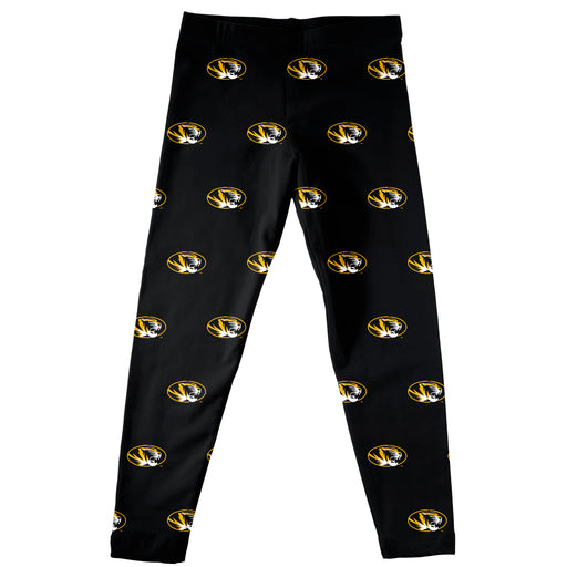 Missouri Tigers MU Vive La Fete Girls Game Day All Over Logo Elastic Waist Classic Play Black Leggings Tights - Vive La Fête - Online Apparel Store