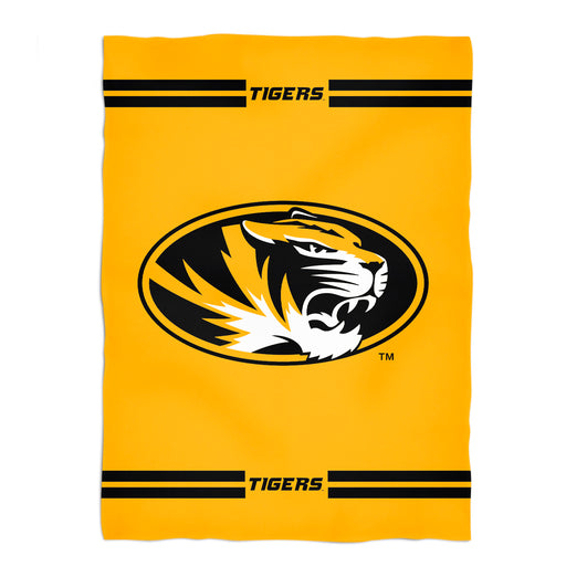 Missouri Tigers MU Vive La Fete Game Day Soft Premium Fleece Gold Throw Blanket 40" x 58” Logo and Stripes - Vive La Fête - Online Apparel Store