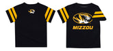 Missouri Tigers MU Vive La Fete Boys Game Day Black Short Sleeve Tee with Stripes on Sleeves - Vive La Fête - Online Apparel Store