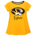 Missouri Tigers MU Vive La Fete Girls Game Day Short Sleeve Gold Top with School Mascot and Name - Vive La Fête - Online Apparel Store