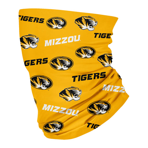 Missouri Tigers MU Vive La Fete All Over Logo Game Day Collegiate Face Cover Soft 4Way Stretch Neck Gaiter - Vive La Fête - Online Apparel Store