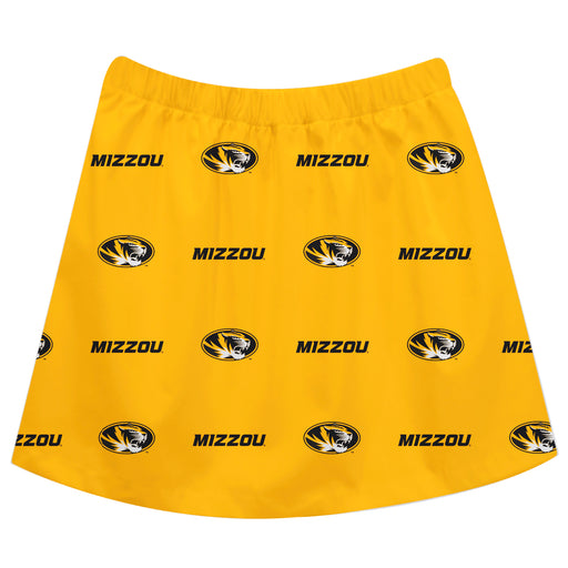Missouri Tigers MU Vive La Fete Girls Game Day All Over Logo Elastic Waist Classic Play Gold Skirt - Vive La Fête - Online Apparel Store